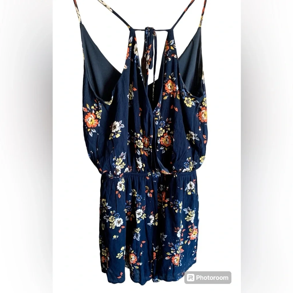 Floral Romper Navy Blue *Adorable* from One Clothing
